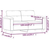  Dvosjed od tkanine boja cappuccina 120 cm od umjetne kože | shoptok.hr