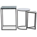 Premier Housewares Stranske mizice v kompletu 3 ks z marmorno mizno ploščo 40x40 cm Mandoli – | Shoptok.si