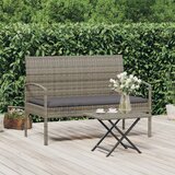 vidaXL Vrtna klop z blazino siva 105 cm poli ratan Cene