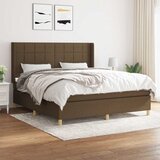  Krevet s oprugama i madracem tamnosmeđi 180x200 cm tkanina | shoptok.hr