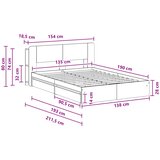  Okvir kreveta s pohranom s ladicama Dimljeni hrast 135 x 190 cm | shoptok.hr