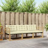  Set vanjskih sofa s jastukom 3 pcs Bijela i krem | shoptok.hr