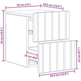  Noćni ormarić za montažu na zid 2 pcs Crna 33 x 34,5 x 43 cm | shoptok.hr