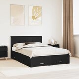  Krevetna konstrukcija Crna 140 x 190 cm Konstruirano drvo Cijene