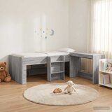  Krevet za djecu s visokim okvirom i stolom 2 kom. Siva Sonoma 90 x 190 cm | shoptok.hr