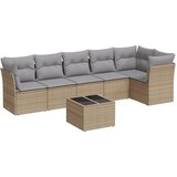 Maison Chic Seti vrtnega pohištva - Vrtna garnitura - Vrtni pohištvo set 7-delna z blazinami bež poli ratan, (21804041) | Shoptok.si