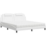 vidaXL Postelja z vzmetnico bela 180x200 cm umetno usnje, (21242954) | Shoptok.si