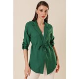 By Saygı Shawl Collar With Folded Sleeves, Drawstring Waist Tencel Ayrobin Jacket | shoptok.hr