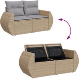 vidaXL set sofe za vrt od 8 dijelova s jastučićima Bež Poli ratan Akacija | shoptok.hr