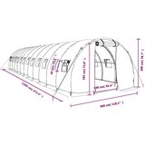  Staklenik s čeličnim okvirom bijeli 36 m² 12 x 3 x 2 m | shoptok.hr