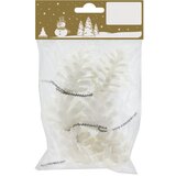  Dekorativni storži z bleščečo žico (4 cm, bela, 6 kosov) | Shoptok.si