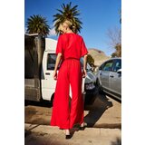 Marisse Red Viscose Wide-Leg Trousers | ePonuda.com