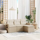 Maison Chic Seti vrtnega pohištva - Vrtna garnitura - Vrtni pohištvo set 4-delna z blazinami bež poli ratan, (21817433) | Shoptok.si