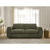 Bobochic Paris Zelena sedežna garnitura za spanje/raztegljiva iz rebrastega žameta 220 cm Hugo – | Shoptok.si