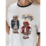 DStreet T-shirt damski oversize z haftem CLASSY TEDDY biały | ePonuda.com