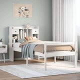  Knjižna postelja brez vzmetnice bela 75x190 cm trdna borovina, (5000123374) | Shoptok.si