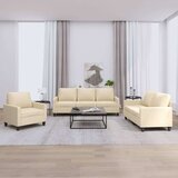  3-dijelni set sofa s jastucima krem od tkanine | shoptok.hr