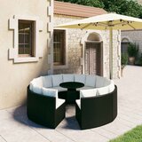  9-dijelni set vrtnih sofa od poliratana s jastucima crni | shoptok.hr