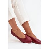 Boto Women's Ballerinas Made of Eco Leather with Flat Heel Burgundy Olyssia | Shoptok.si