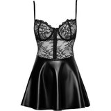 Noir sjajna haljina s čipkastim gornjim dijelom (crna) - L | shoptok.hr