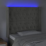  LED uzglavlje svjetlosivo 93 x 16 x 118/128 cm baršunasto | shoptok.hr