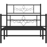  Metalni okvir kreveta uzglavlje i podnožje crni 80x200 cm | shoptok.hr