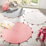 Douceur d intérieur Rožnata okrogla preproga ø 90 cm Pompomparty – | Shoptok.si