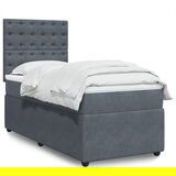 vidaXL Box spring postelja z vzmetnico temno siva 80x200 cm žamet | Shoptok.si