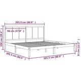  Za krevet od masivne borovine crni 200 x 200 cm | shoptok.hr