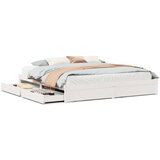 vidaXL Okvir kreveta bez madraca bijeli 200x200 cm od masivne borovine | shoptok.hr