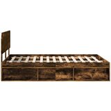 Okvir za krevet s uzglavljem Dimljeni hrast 140 x 190 cm | shoptok.hr