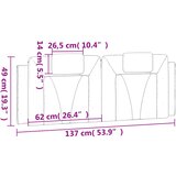  Jastuk za uzglavlje Viana crni 137 cm od umjetne kože | shoptok.hr