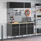  Set radnih ormarića s ladicama s pohranom 8 kom. Crna Cijene