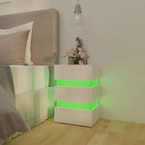 vidaXL LED nočna omarica visok sijaj bela 45x35x67 cm iverna plošča | Shoptok.si