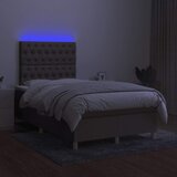  s oprugama i madracem LED smeđesivi 120x190cm od tkanine | shoptok.hr