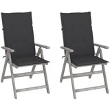 Maison Chic Vrtni stoli - Stol za vrt 2 kosa z blazinami trden akacijev les JS1420, (21878467) | Shoptok.si