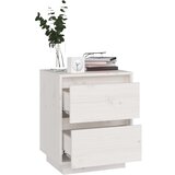  Noćni ormarić bijeli 40 x 35 x 50 cm od masivne borovine | shoptok.hr