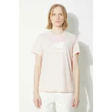 New Balance Bombažna kratka majica Sport Essentials ženska, roza barva, WT41502OUK