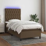  box spring s madracem LED tamnosmeđi 100x200 cm tkanina | shoptok.hr