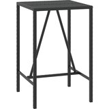  5-dijelni vrtni barski set crni od poliratana i drva bagrema Crna 70 cm table length | shoptok.hr