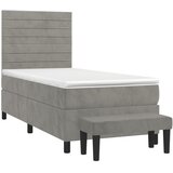Box spring krevet s madracem svjetlosivi 80 x 200 cm baršunasti | shoptok.hr