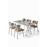 Hanah home Trpezarijski set, 5 dijelova, bež Slike