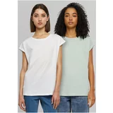 UC Ladies Women's T-Shirt Extended Shoulder Tee - 2pcs - Mint+White