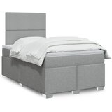  Krevet s oprugama i madracem svjetlosivi 120x190 cm od tkanine | shoptok.hr