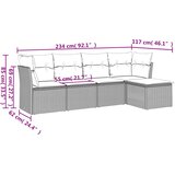  5-dijelni vrtni set sofa s jastucima bež od poliratana | shoptok.hr