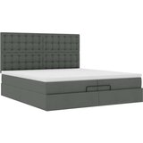 vidaXL Otomanski okvir kreveta s madracima tamnosivi 200x200cm tkanine | shoptok.hr