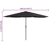  Vrtni suncobran s metalnim stupom 390 cm crni | Eponuda.ba