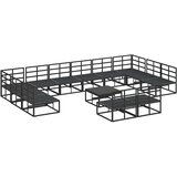  Sjedeća garnitura za vrt s jastukom 13 pcs Crna Aluminij | shoptok.hr