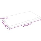 Stolna Mizna plošča 100x60x4cm neobdelana trdna hrastovina naraven rob, (20711453) | Shoptok.si