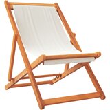  Sklopive stolice za plažu 2 kom krem bijele od tkanine | shoptok.hr